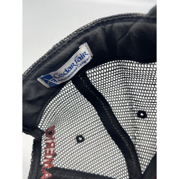 cedar fair adjustable baseball cap hat mess net black red bear star READ - Picture 9 of 9